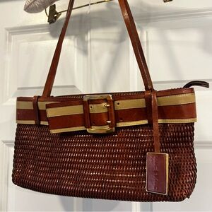 Marc & Marc Vintage Leather Woven Shoulder Bag